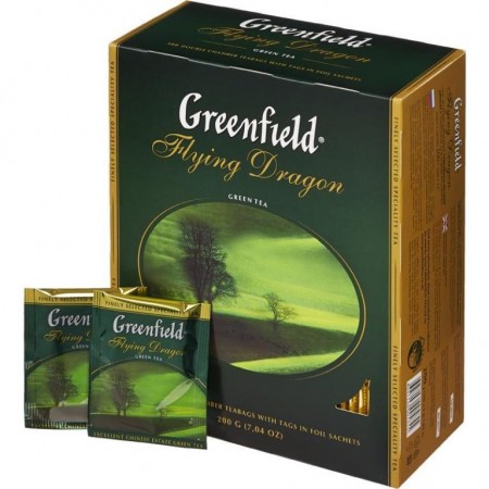 Зеленый чай в пакетиках Greenfield Flying Dragon, 100 пакетиков
