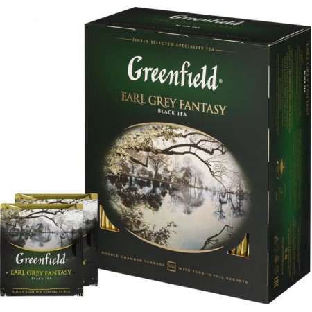 Черный чай в пакетиках Greenfield Earl Grey, 100 пакетиков
